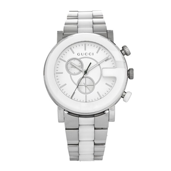 Gucci Stainless Steel Ceramic 44mm G-Chrono Chronograph Quartz Watch White - Picture 1 of 3
